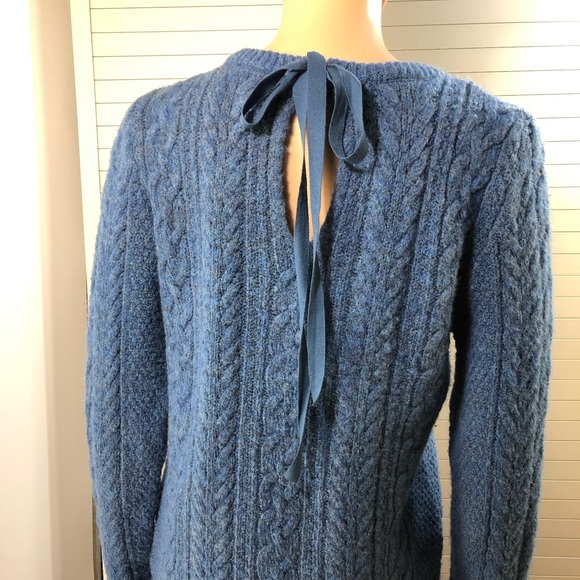 NWT Zara Cable Knit Wool Keyhole Back Sweater Sz:M - Picture 3 of 7